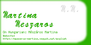 martina meszaros business card